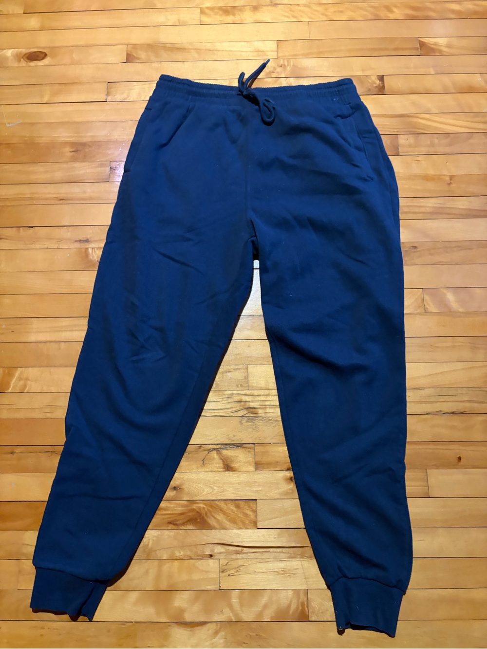 Men's Navy Blue Jogger Pants - Casual Drawstring Sweatpants